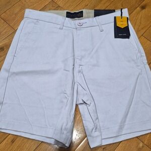 Day & Age Mens Chino Shorts Light Grey Lavender W28 Stretch Flat Front NWT